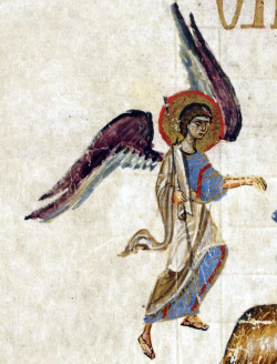 speciesbarocus:  Angel from Theodore Psalter (1066). 