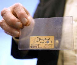  The first Disneyland admission ticket ever sold. It was purchased