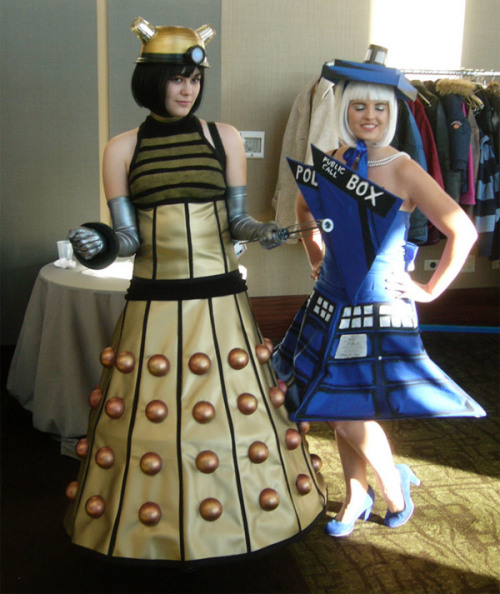 I think I’m in love with @krystipryde. “@krystipryde: I would like to announce how excited I am for my Dr. Who themed wedding with @undeux.” These will be our dresses. :)