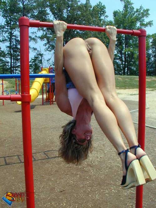 wildsidelife:  A hazard on playing on the playground equipment when you chose not to wear panties.  Now where did my kids run off too? 