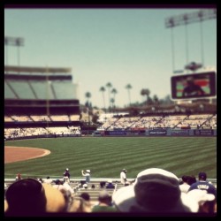 My first Dodgers game. With my brother and his friends, Ian &