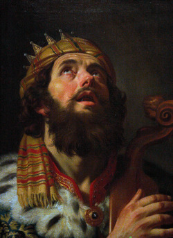 vaxhuvuden:  Gerard van Honthorst, King David, detail.  
