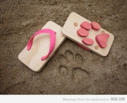 9gag:  Dog Footprint Sandals 