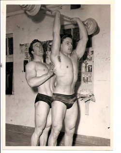 Vintage weightlifting.