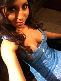 On set for @Penthouse …in a sparkle dress!!!