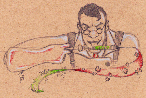Among my last drawings for the Medic-A-Day fun. Now to just compile a few more doodles and send them on their way :3