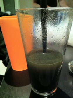 My friend Ryan is making me drink this wheatgrass superfood drink