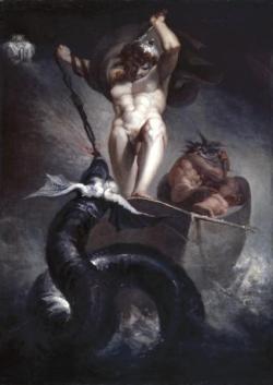 deadpaint:  Henry Fuseli, Thor Battering the Midgard Serpent