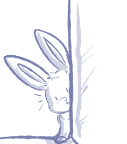 rabbit peepers see, its PEEPIN from around the corner wheres