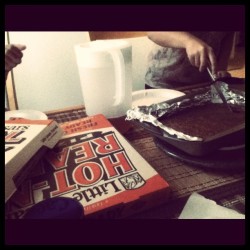 Pizza, Brownies, and Tea with AANAL! (Taken with instagram)