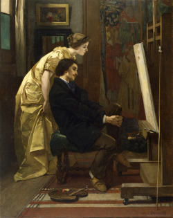 Alfred Stevens - The Painter and His Model 1855