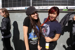 infinitepi:  Super cute girls in Doctor Who shirts   Look how happy we are!