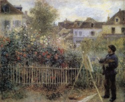 cavetocanvas:  Claude Monet Painting in his Garden at Argenteuil