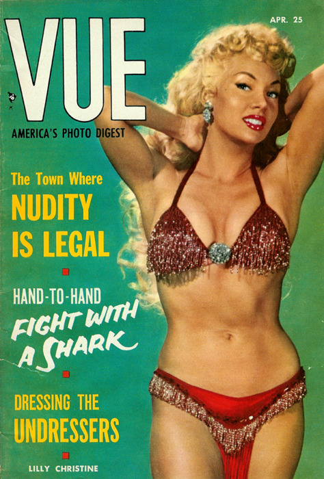 Lilly Christine.. Beautiful cover photo to an issue of ‘VUE’, a popular 50’s-era men’s digest-sized mag..