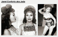 April 16, 1963 arrest photo of Jada (aka. Janet Conforto).. Arrested