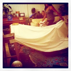 lol cuz I didn’t bring the futon for our fort.  (Taken