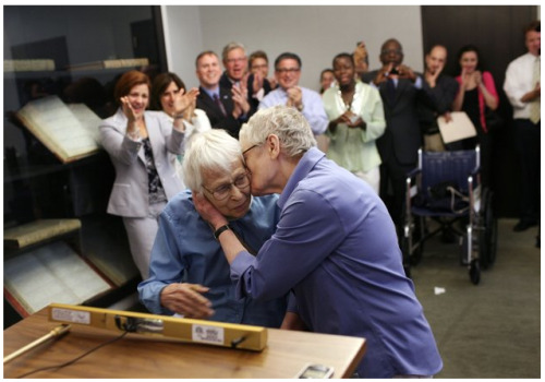 elsarge28:    The first same-sex couple to be legally married in New York City -Phyllis Siegel (76) and Connie Kopelov (84).   Seriously amazing. Good things do come to those who wait. Hope they have a long happy MARRIED life together. 