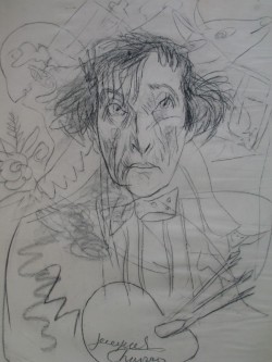 yama-bato:  Dessin au fusain. Portrait de Marc Chagall.Jacques