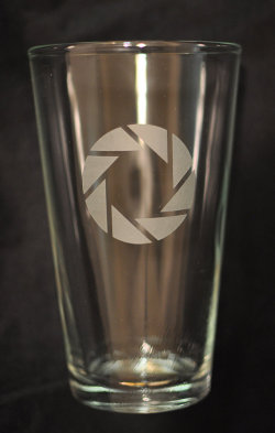 geekymerch:  (via Portal Aperture Science video game pint by