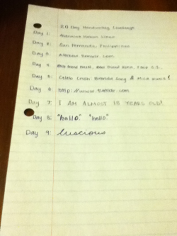 Day 9: Hand write your favorite word. luscious … it just