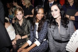 eightbellschime:  Emma Watson, Zoe Saldana & Eva Green  