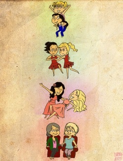 twigvicious:  diagron-alleyy:  mini brittana through the years