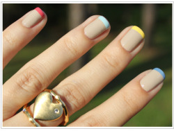 thelooksforless:  Manicure Mondays – Multi-Colored Pastel French