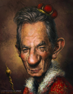 samspratt:  “Sir Ian Mckellen” - Caricature Portrait by Sam