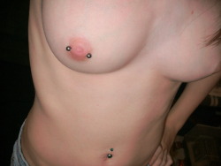 littlewench:  Topless tuesday… Oh yeah, I got my nipple pierced