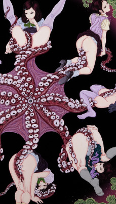 dirtyscarab:  Detail from Otopus mandala ~eight maidens~ Yuji
