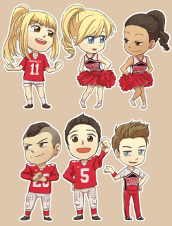 maikister:  Fanart of chibi Brittana, Puck, Finn and Kurt (with