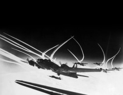 Squadron of B-17 bombers of the 13th Wing, 390th Bomb Group Germany,