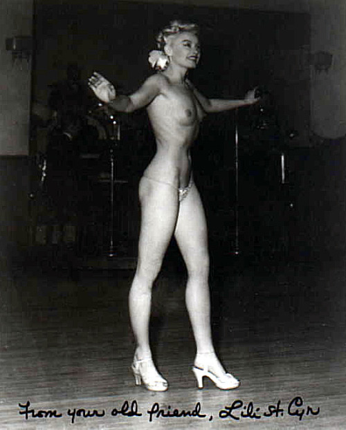 A very young (and tiny!) Lili St. Cyr.. Purportedly a photo taken during her first professional striptease performance..