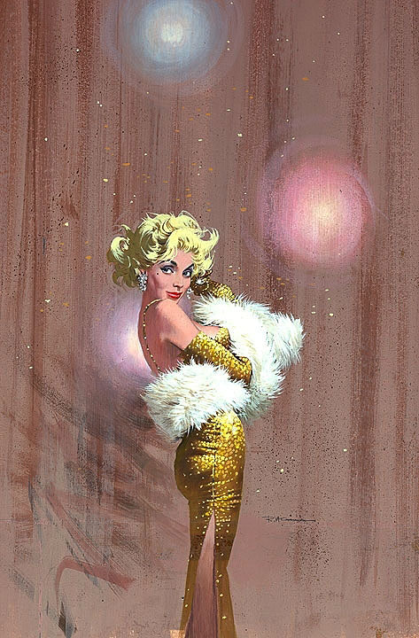 An original painting by artist: Robert McGinnis Used in the 60’s-era ‘Carter Brown’ paperback, entitled: “The Stripper”..