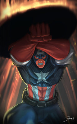 gamesinvaders:  Captain America // by *darkeyez07 Deviantart