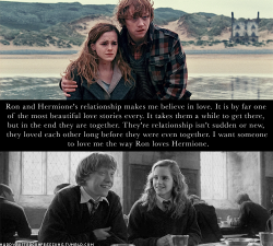 harrypotterconfessions:Ron and Hermione’s relationship makes