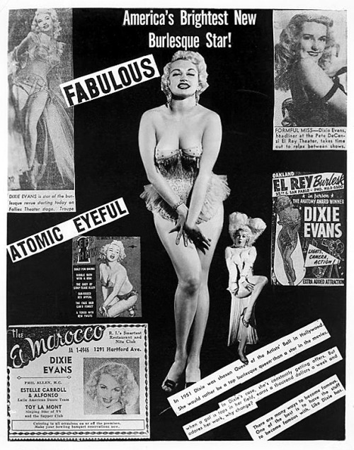 Dixie Evans..   “America’s Brightest New Burlesque Star!” An early promo press package distributed to possible venue owners, via her Rep Agency..