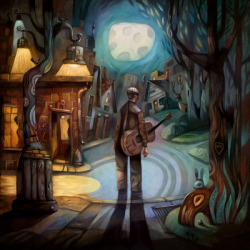 danceabletragedy:   Missing Ghosts - Guitar and moon  