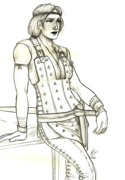 ladymalstroem:  Just sketching some Aveline before I go to bed.