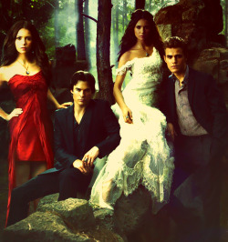  Elena, Damon, Katherine, and Stefan 