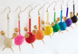 reeby10:  (via Yarn Ball Earrings And Mini Yarn Skein Necklaces
