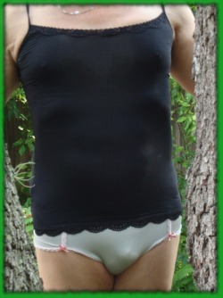 Pattie in the garden wearing panties and camisole…