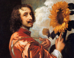 vanfullersublime:   Self Portrait with a Sunflower, Anthony van
