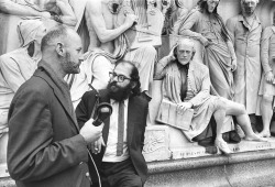 explosiveconscience:  Lawrence Ferlinghetti recording a conversation