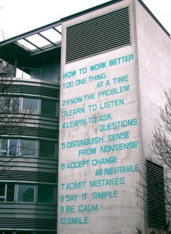 taumazo:  How to Work Better mural is by Swiss artists  Fischli