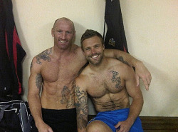 shirtlessmalecelebs: Gareth Thomas and Nick Youngquest  Rugged