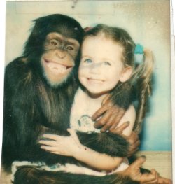 moneymandy:  me & my pet chimp charlie (: 