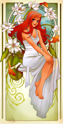 fuckyeahtangled:  lovelymasoka:  Mucha Princess Series Ariel-Rebirth