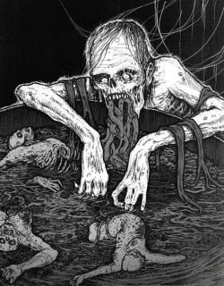 illustrated-nightmares-blog:  Fetid Zombie - Mark Riddick 