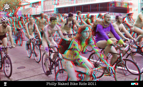 Photos  from the Philly Naked Bike Ride, an annual event promoting cycling  advocacy, raising awareness about fuel consumption and the environmental  impact of car culture, positive body image, and economic sustainability  as a way of life and corporate